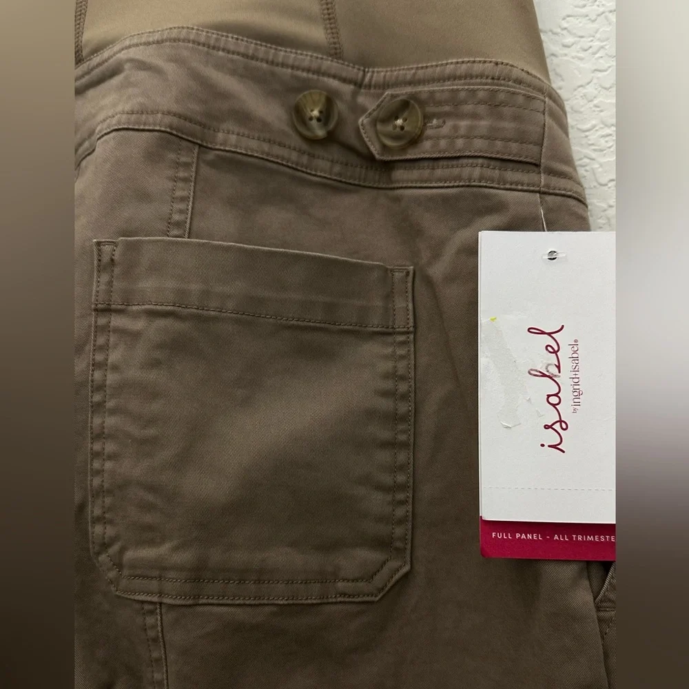 Ingrid & Isabel Women’s Maternity Tan Nylon Full Panel Brown Pants Size XS - Picture 3 of 10